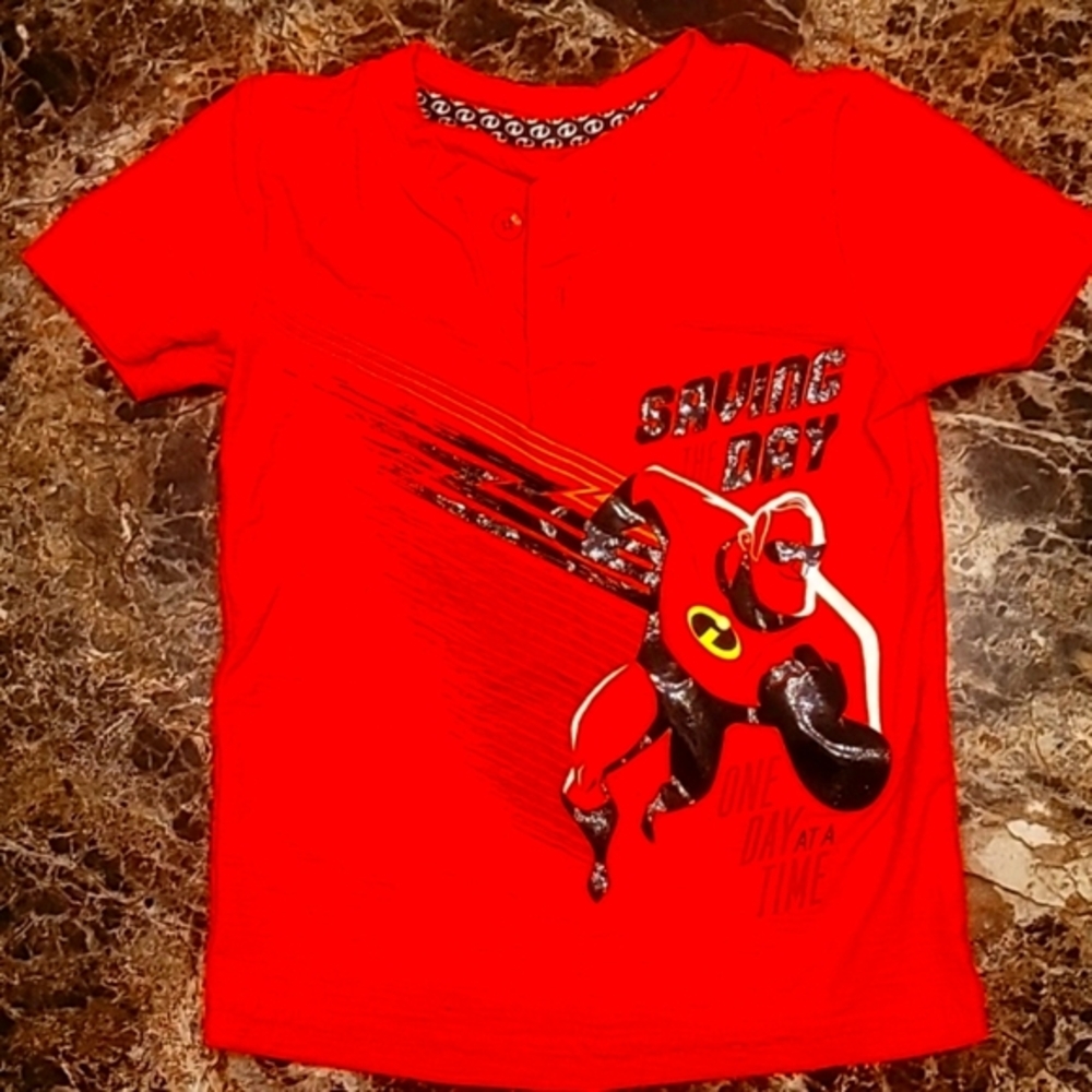 Red 2T Mr Incredible "Saving The Day One Day At A Time" Short Sleeve Tee
